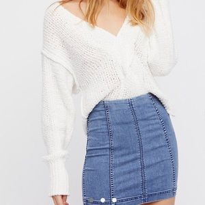 Free people denim mini skirt